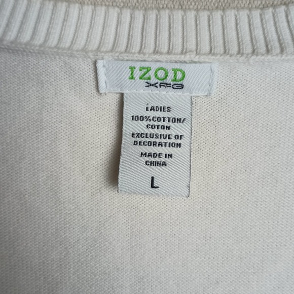 IZOD Argyle Sweater Vest Preppy Sleeveless Grandma Pink Brown White Large G - Picture 2 of 4